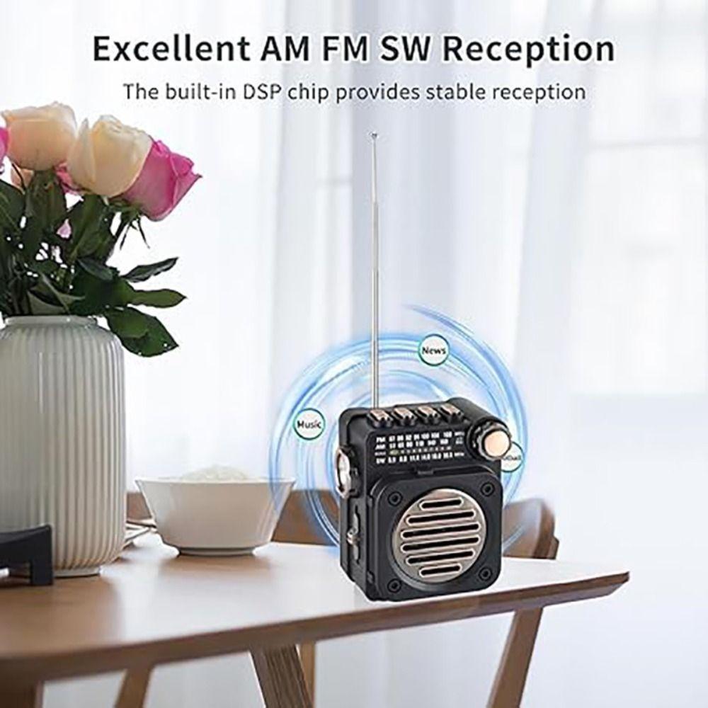 Receiver Pocket Mini Radio FM AM SW Bluetooth Music Player Multifunctional Stereo Radios Travel