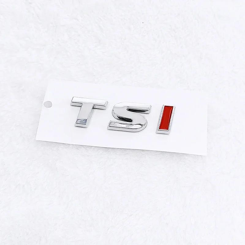 BPX5 New 3D ABS Chrome Black Logo TSI Emblem Letters Car Trunk Badge For 4 5 6 7 TSI Sticker Accessories