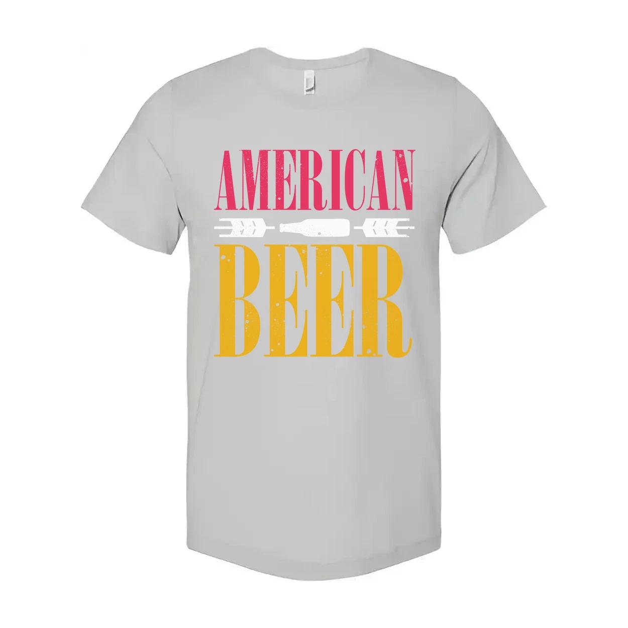 American Beer Graphic Unisex T Shirt With Vintage Distressed Print For Men And W M