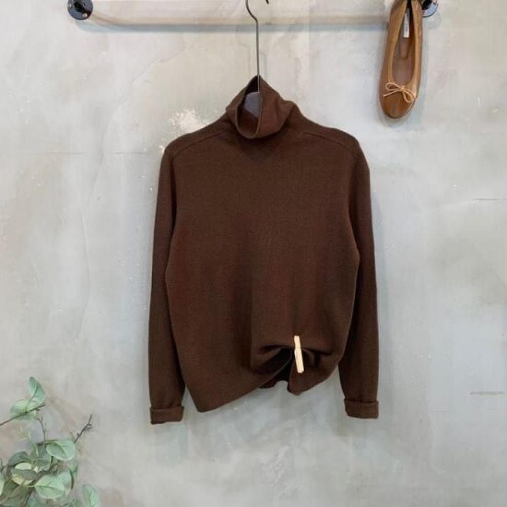 C S In The Room Hadoo Wool Whole Garment baSiC looSe Fit turtleneCk Long Sleeve