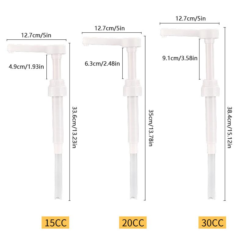 10/15/20/30CC Liquid Dispenser with Scale Coffee Syrup Drip Bottle with Hydraulic Pump Nozzle Head Kitchen Honey Jar Container