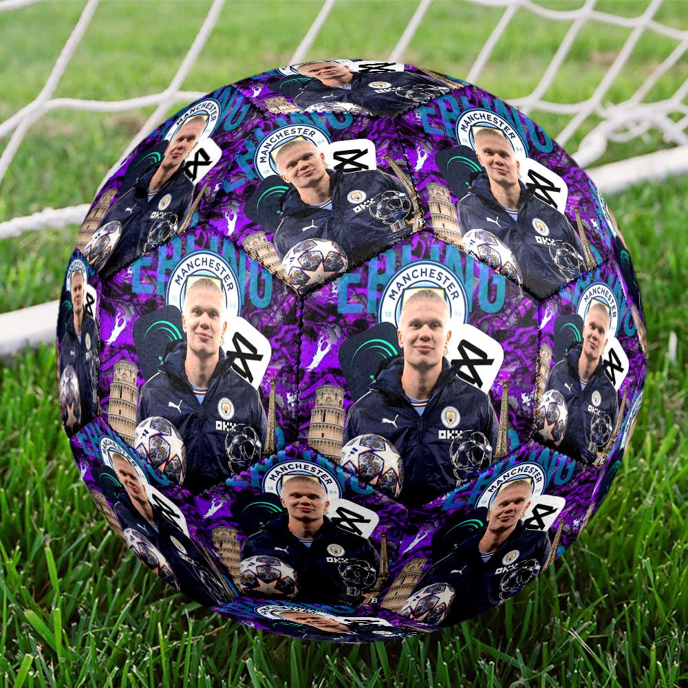 1pc Haaland Manchester City Size 5 Soccer Ball PVC Football Sports Matches Training Outdoor Games Beach Elastic Balls 07e17 Size 5