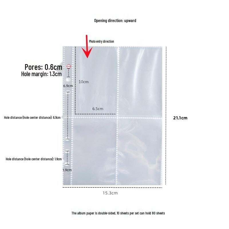 Korean Minimalist Denim Heart Photo Album A5 3-Hole Notebook Binder