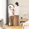 Floor Mirror, Full-Length Arched, Stone-Effect Frame, 53 x 163 cm, Brown