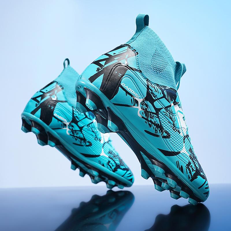 2025 Fashion Predator Elite Men's and Women's Soccer Shoes, Durable, Anti-Slip, Lightweight, Long Nail Football Shoes, Green Pur