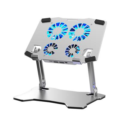 Nastavitelný notebook se 4 chladicími ventilátory a USB hubem IPAD kompatibilní stojan Tabletový hliníkový chladič