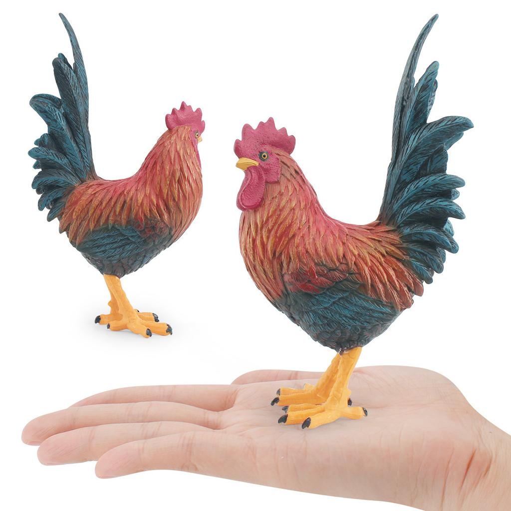 Simulation Farm Poultry Animal Rooster Model Rooster Plastic Solid Static Tabletop Ornament Toy