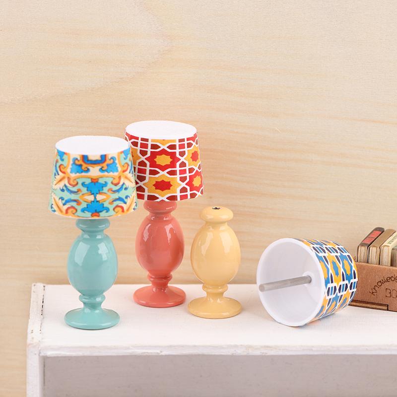 1:12 Dollhouse Miniature Desk Lamp Study Model Dollhouse Furniture Decoration Micro Scene Light Ornament Pretend Play Toys