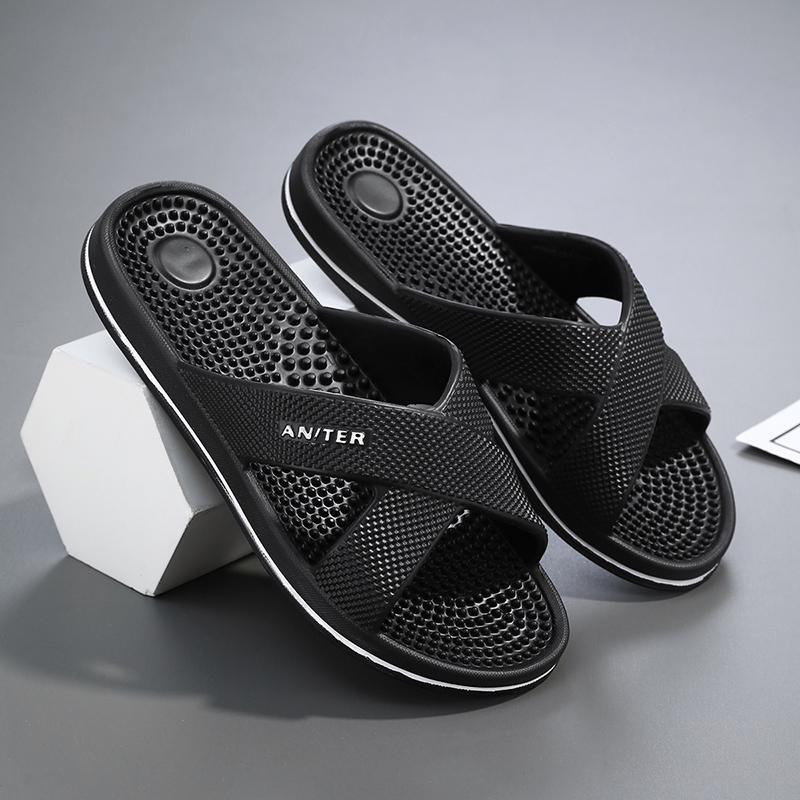 Size 48 Massage Slippers Men's Summer Indoor House Bathroom Bath Sole Acupoints Foot Therapy Non-slip Sandals Men Slippers Shoes
