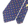 Salvatore Ferragamo tie Pocket watch all-over pattern wide tie Navy silk mens Used