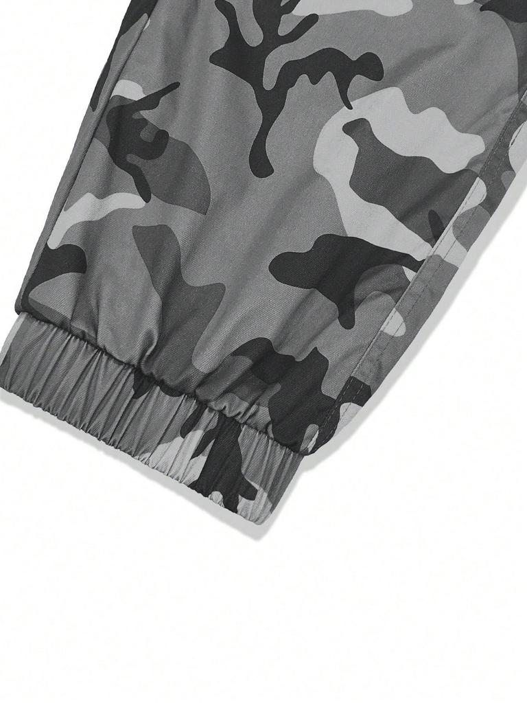 Men's Spring/Autumn Camouflage Retro High Street Casual Tapered Work Pants