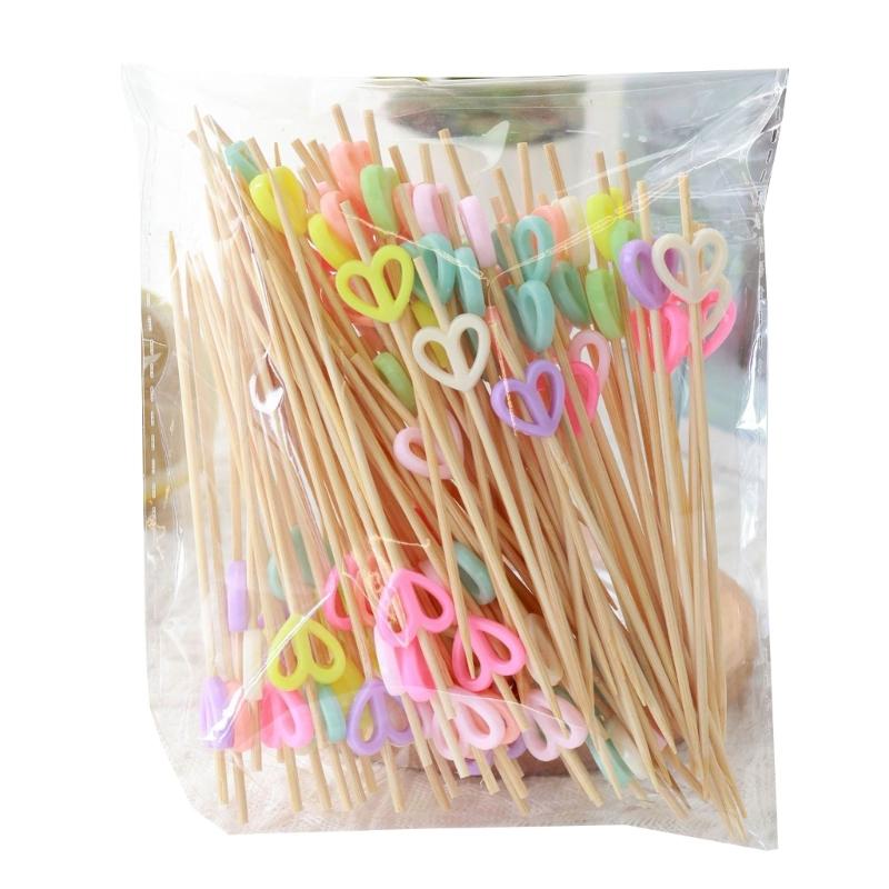 Pack Of 100 User Friendly Bamboos Skewers Camping Utensils For Cocktails Fruit Decorations Wedding Parties Supplies