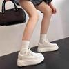 European version of thick-soled leather little white shoes women's 2025 autumn new heightening board shoes, lightweight and versatile sports and leis