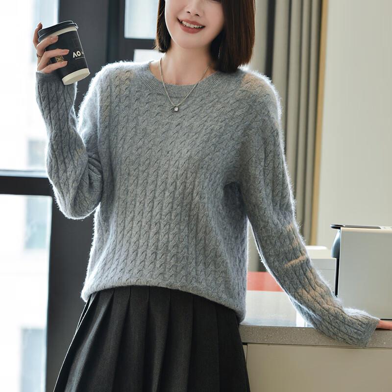 Fanzhen Women's 100% Wool Thickened Pullover Sweater