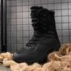 Herren Plus Size 48 Winter High-Top Kampfstiefel mit Samtfutter für Bergsteigen und Wüste