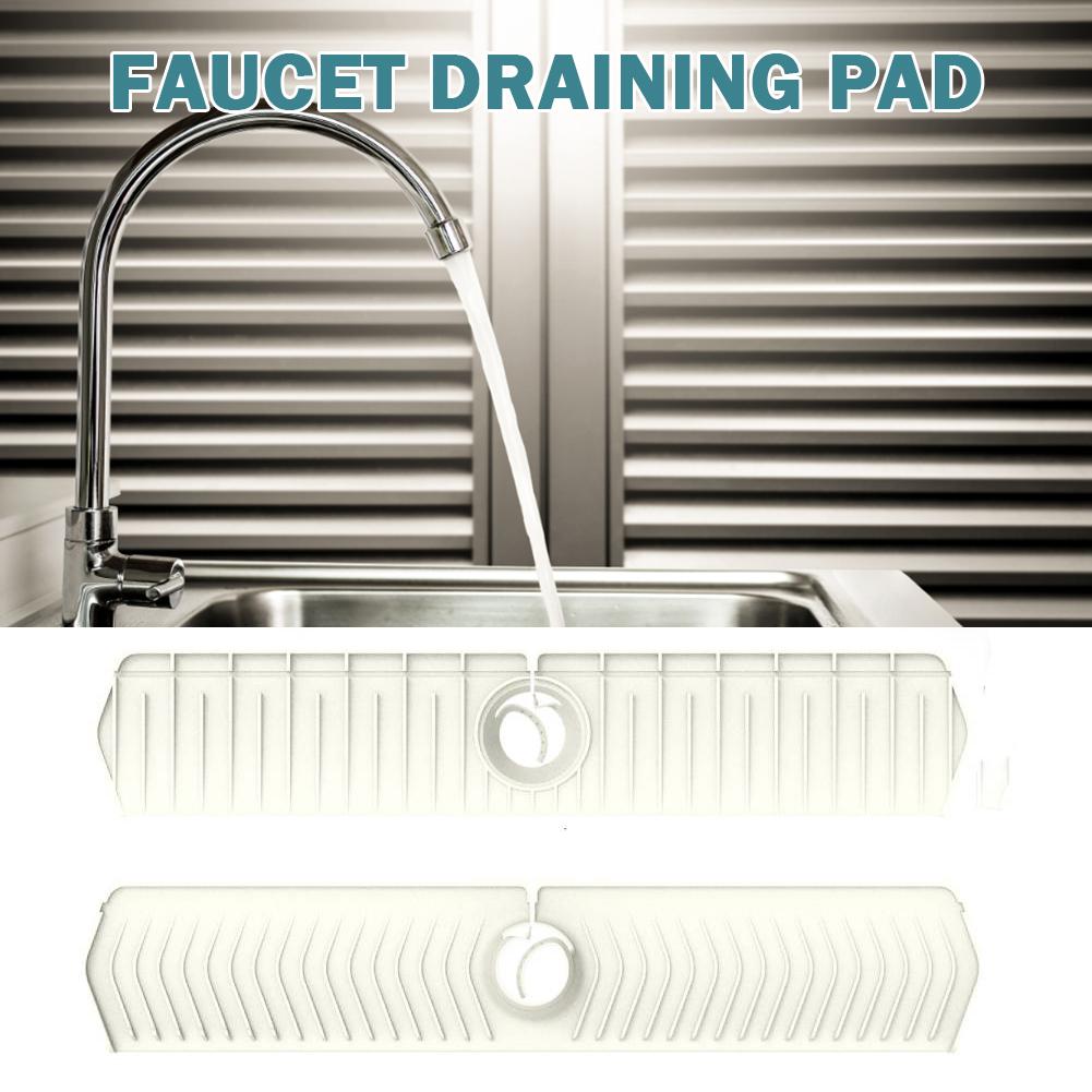 Silicone Kitchen Sink Splash Mat Easy To Install Behind Faucet Protector Mat Fast Drainage for Kitchen Counter Bathroom