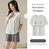 Women's Summer Modal Pajama Set with Chest Pad - Short Sleeve and Shorts, Cool Rayon, Anti-Bump, Suitable for Outdoor Wear