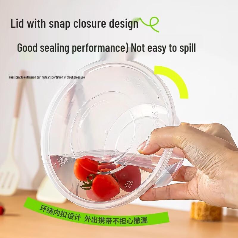 Temeiju Disposable Round Takeout Bowls with Lids