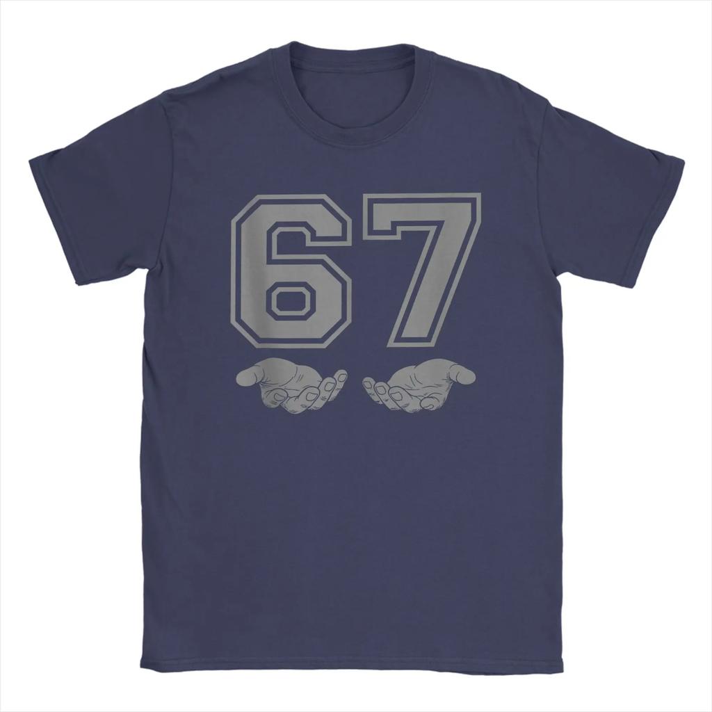 Men's Funny 67 Meme T Shirt  Cotton Clothing Novelty Short Sleeve Round Collar Tees Plus Size T-Shirt