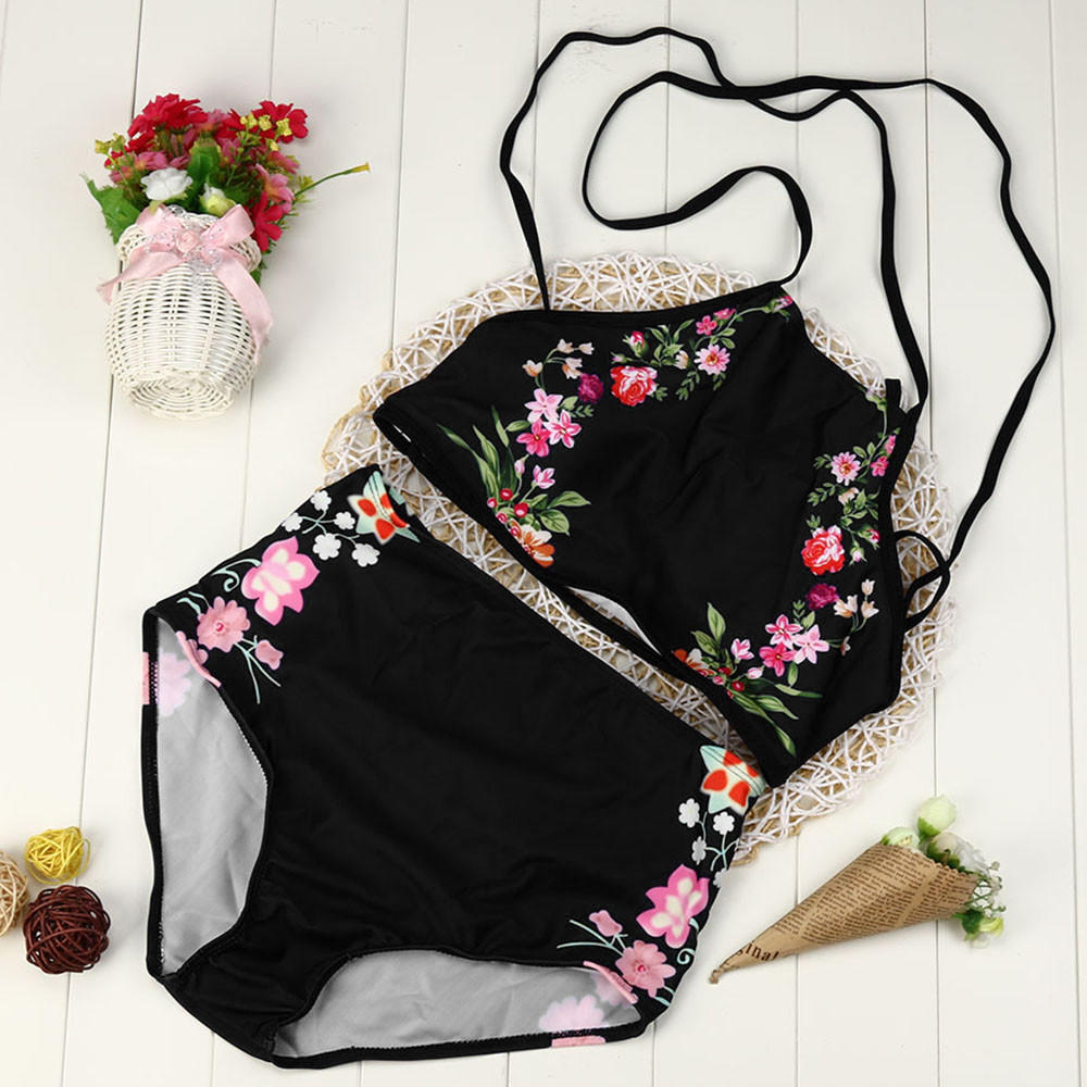 Poftik Women Designer Round Neck Swimsuit/Bikini Set With Pads