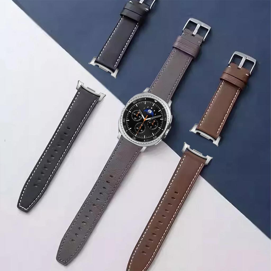 Kožený řemínek na hodinky pro Samsung Galaxy Watch 8/Watch 8 Classic 40mm 44mm 46mm Náramek Correa Ležérní náramek pro Samsung