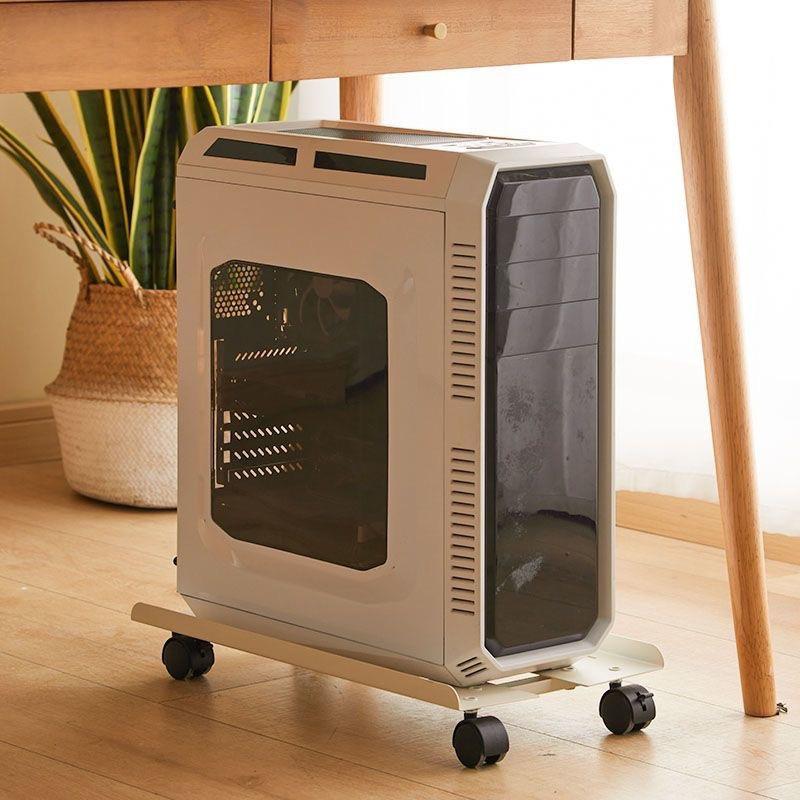 Adjustable Mobile CPU Stand with Wheels Ventilated PC Tower Holder Fits Most ATX Cases for Home Office Desk Use