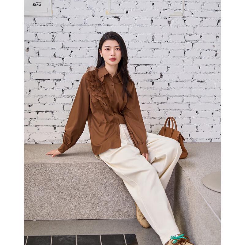 Iveni Women's AEOH607 Elegant Straight Wide-Leg Trousers