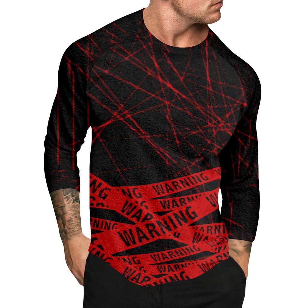 Halloween Print Raglan Sleeve Men's Long Sleeve Top