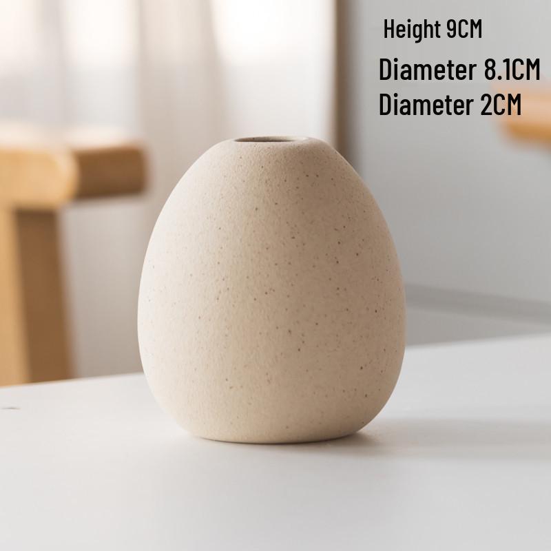 Rust-Colored Nordic Retro Ceramic Vase with Black Spots