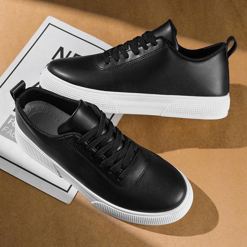 Man Shoes Fashion Street Skateboard Shoes Lightweight Pu Leather Casual Shoe Men's Sneakers Lace Up Tenis Training Shoes for Men