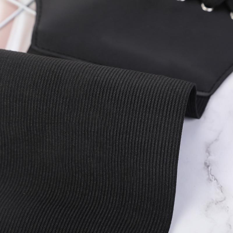 1 Stück Elastischer Gürtel für Damen, Modischer Elastischer Breiter Taillenverschluss, Neuer Lässiger Rock Dekorativer Schwarzer Gürtel