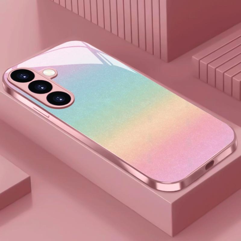 New Sparkle Powder Pattern PhoneCase Glass PhoneCase for Samsung Galaxy S26 S25 S24 S23 S22 S21 FE Ultra Plus Girls' Version
