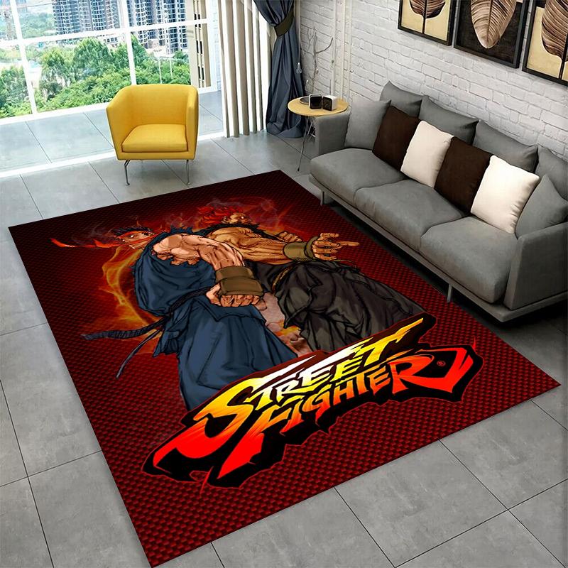 

Retro Street Fighter Games Cartoon Carpet Rug for Bedroom Living Room Sofa Playroom Doormat Home Decor,Kid Area Rug Non-slip 40x60cm
