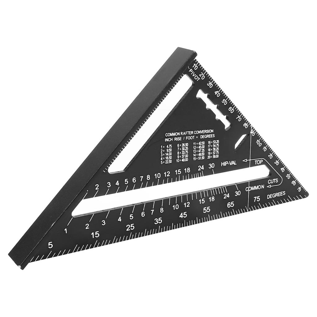 Triangle Ruler 7in Carpenter Square Aluminum 90 Degrees 45 Degrees Portable Woodworking Measuring
