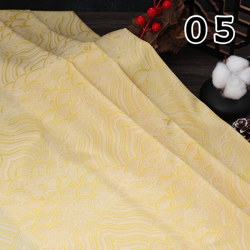 100x150cm Meerwasser Wolke Welle Jacquard Brokatstoff Chinesischer Stil Damast Satin DIY Nähen Hanfu Cheongsam Antikes Kostüm