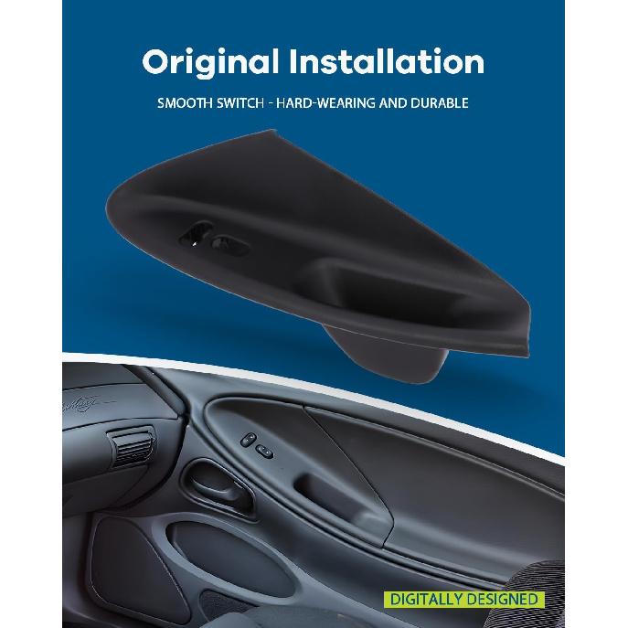 LUJUNTEC Interior Front Passenger Right Door Handle Replacement for 1994-1998 for Ford for Mustang Replace OE F7ZZ14528BA Black