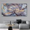 Abstract Dark Gray Blue and Gold Fluid Art Canvas Painting Luxury Gold Foil Posters and Prints for Living Room Decor Cuadros