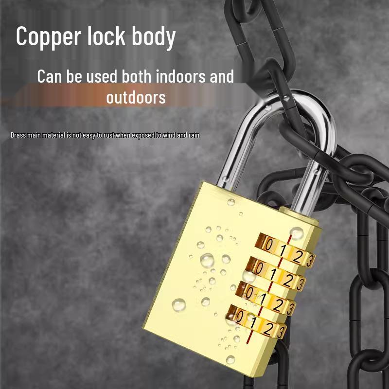 Solid Copper Waterproof Mini Combination Padlock for Suitcases, Dorms, Lockers, and Gyms