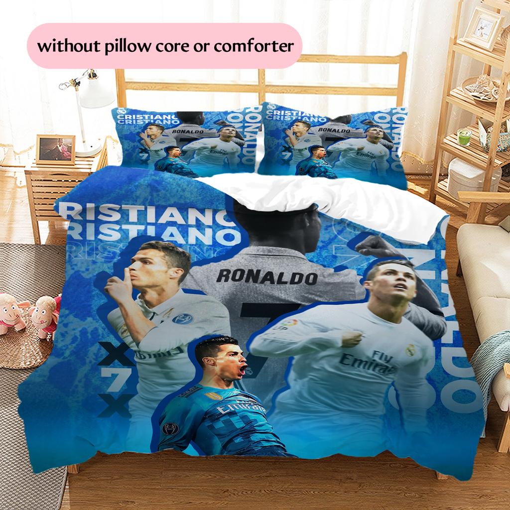 Biancheria da letto con motivo Cristiano Ronaldo Decorazione per la casa Regalo di compleanno (1 * copripiumino + 2 * federa, senza nucleo)