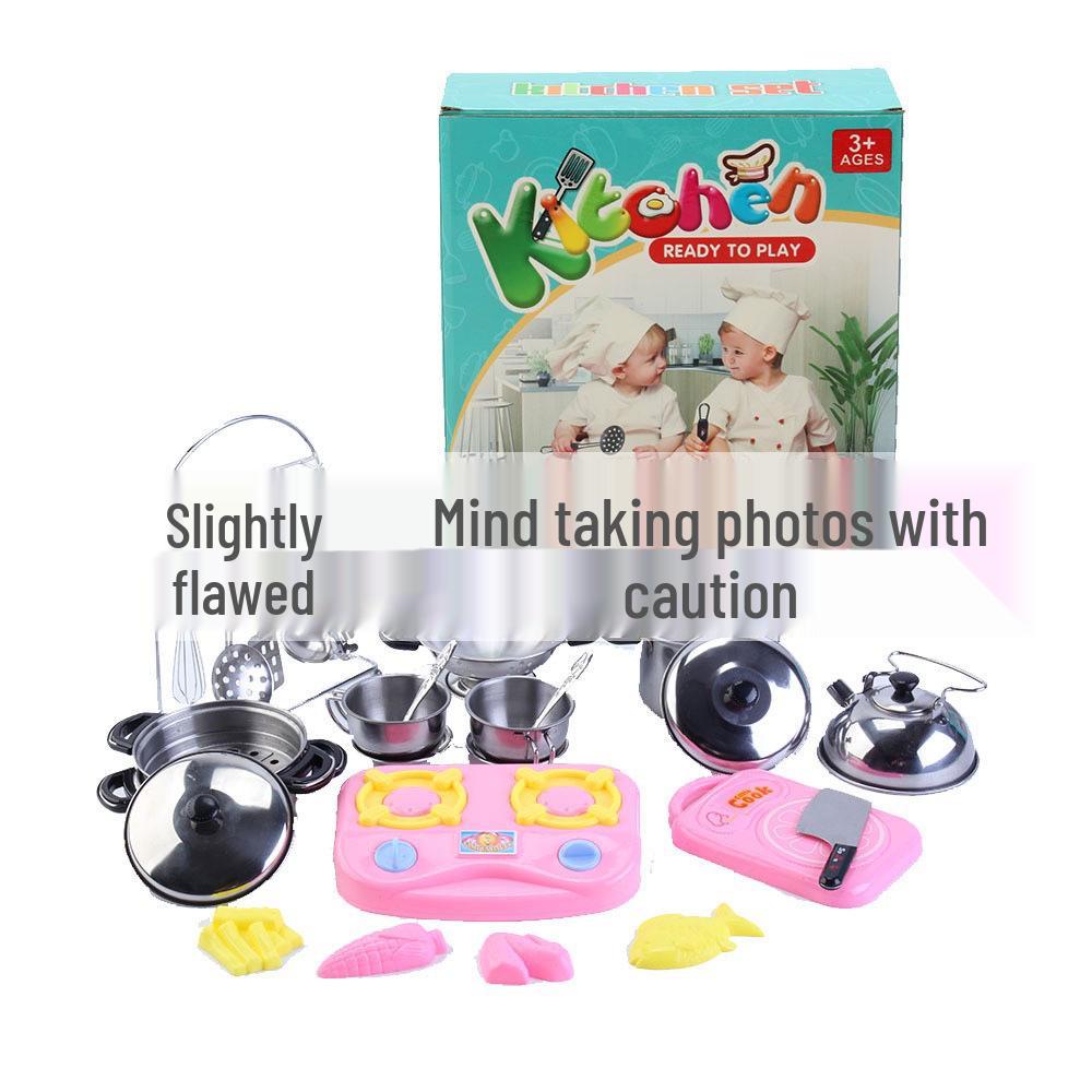 Stainless Steel Mini Kitchen Cutlery Toy Set for Children’s Pretend Play