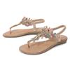 Tolle Qualität Bunte Strass Flip Flops Sandalen Damen Schuhe Sommer Freizeit Casual Bohemia Low Heels Bequemer Spaziergang