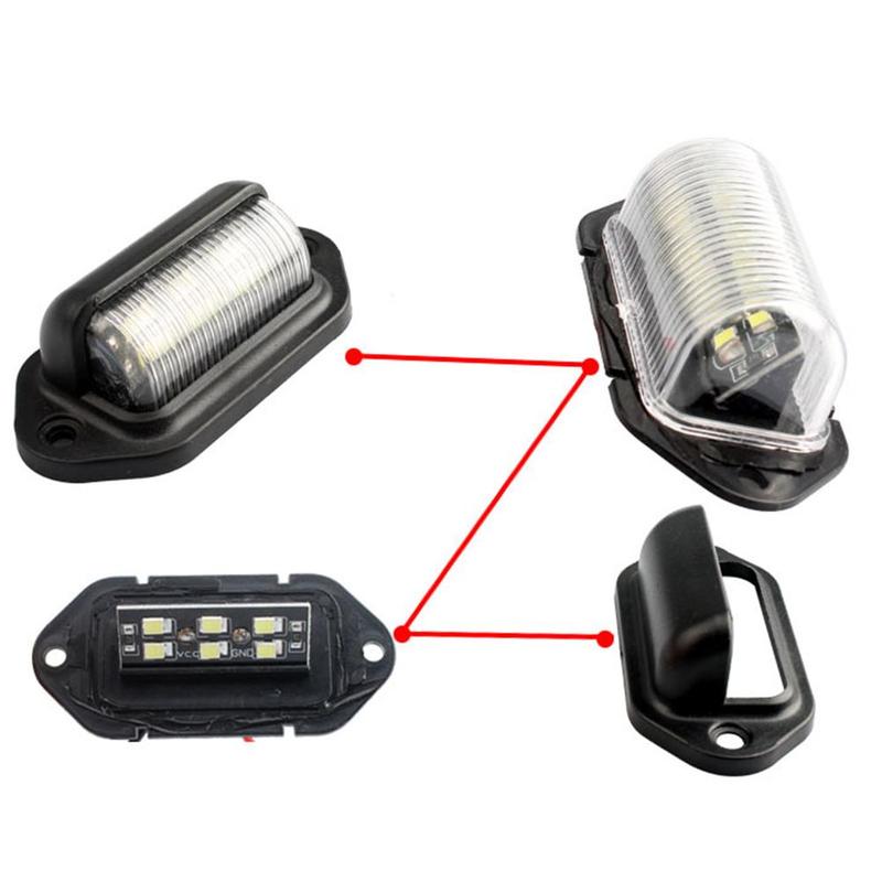 2Pcs 12V LED Number License Plate Light For Car Boats Motorcycle Automotive Aircraft RV Truck Trailer Exterior Lamps Lights
