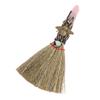 Natural Crystal Column Point Stone Broom Handmade Broom Craft Witch Broom Ornaments  Desktop