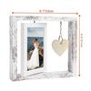 6 Inch Double Sided Rotating Photo Frame Stainless Steel Pendant Tabletop Display Holder for Photos Home Office Desk Decoration