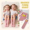 Girls' Colorful Long Tube Socks with Fun Design for Daily Wear