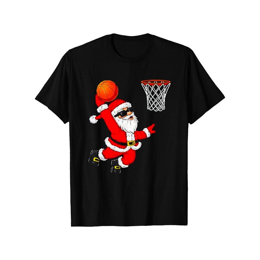 

Halloween Thanksgiving Christmas Gifts for Men and Women Family Friends Santa Basketball Boys T-Shirt S