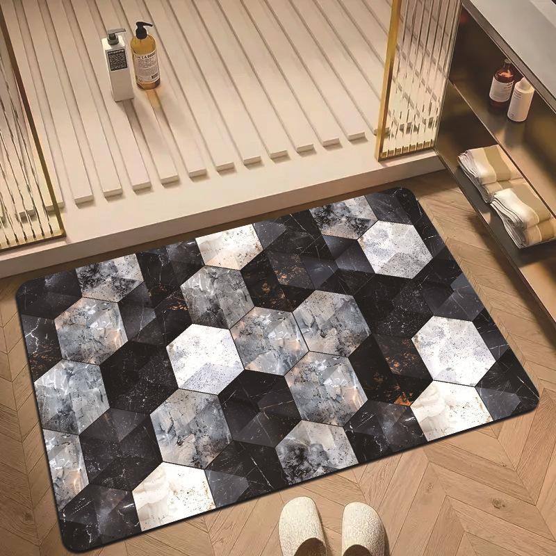 Diatom Mud Floor Mat Bathroom Water-absorbing Quick-drying Floor Mat Entrance Wear-resistant and Easy-to-take-care Door Mat