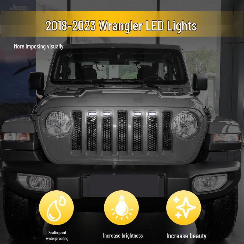 Jeep Wrangler JL 18-23 RGB DRL Grille Lights with 7-Color APP Control