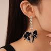Boucles d'oreilles nœud style sombre Tempérament de luxe léger Boucles d'oreilles haut de gamme pour femmes