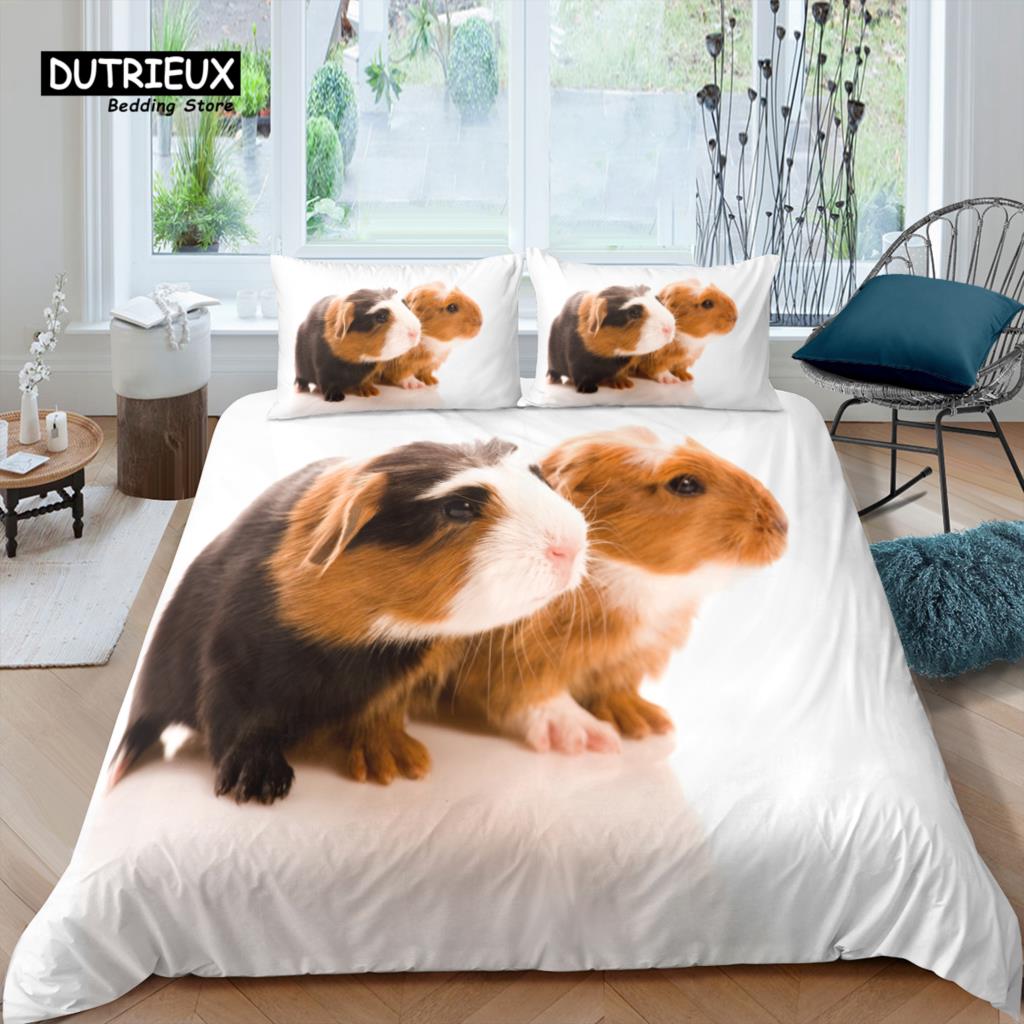 Home Living Luxury 3D Hamster Bedding Set Duvet Cover Pillowcase Kids Bedding Set Queen and King EU/US/AU/UK Size